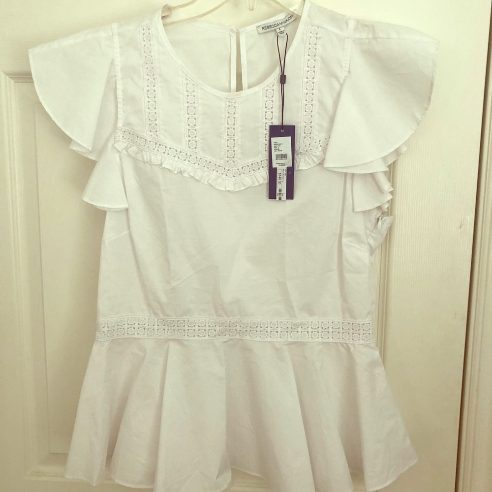 Rebecca Taylor Betty cotton poplin top sz L